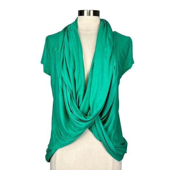 Alice Olivia Womens Draped Infinity Scarf Cardigan Sweater Green size Small - Picture 1 of 10
